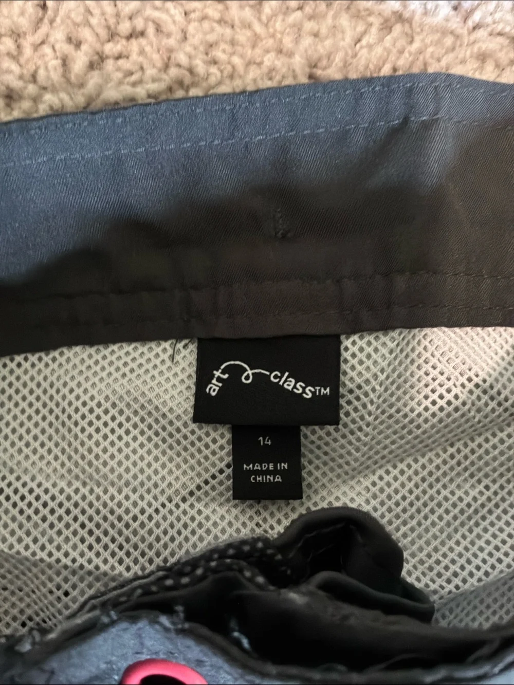Black & Gray Patterned Swim Shorts